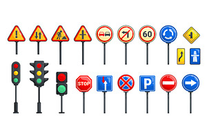 Cartoon traffic elements. Street, a Transportation Illustration by Stock-Smart-Start