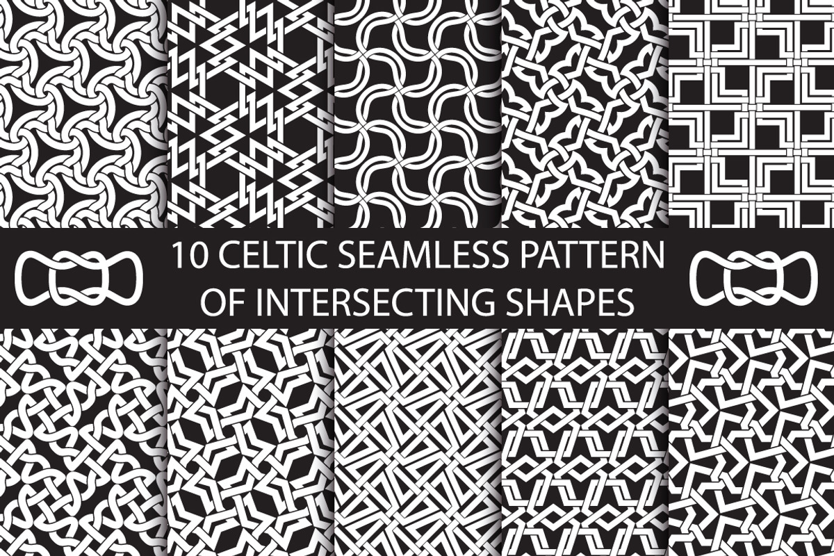 Celtic intersecting shapes patterns, a Pattern Graphic by Guten Tag Vector (Photo 1 of 5)