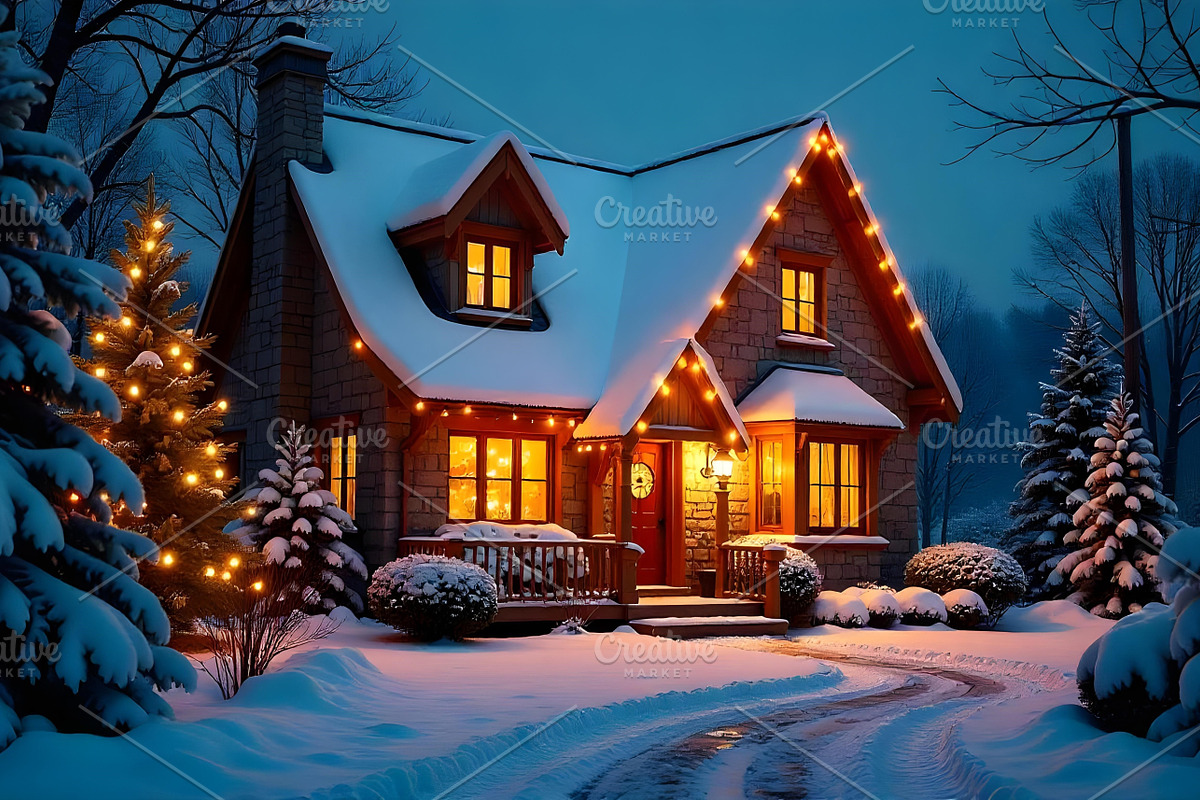 Cozy Winter Cottage Christmas Photo, a Holiday Photo by Aura Canyon HQ (Photo 1 of 7)