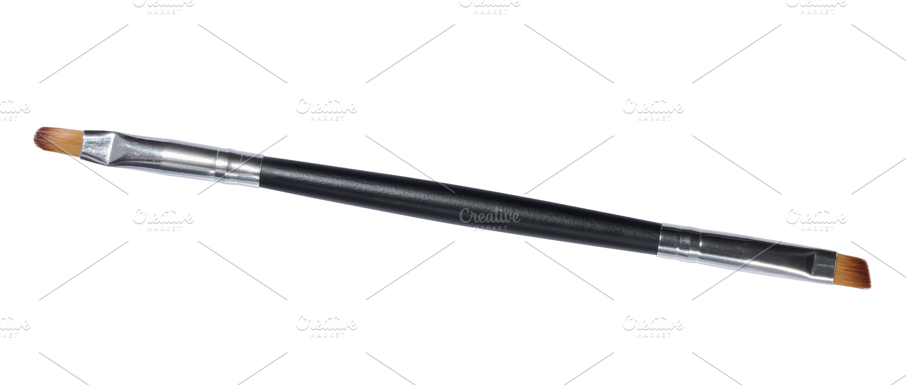 Double-ended cosmetic brush with black matte body, silver tips, a Beauty & Fashion Photo by ndanko