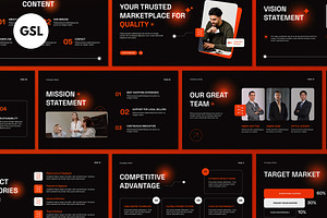 Black Company Profile Google Slide, a Presentation Template by graphicook