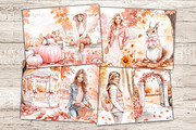 Pink Autumn Junk Journal Pages, a Seasonal Illustration by GlamArtZhanna (Thumbnail 6 of 10)