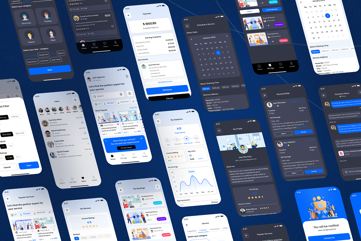 Clean Squad Mobile App UI Kit, an App Template by arcdigitalagencyltd (Photo 4 of 8)
