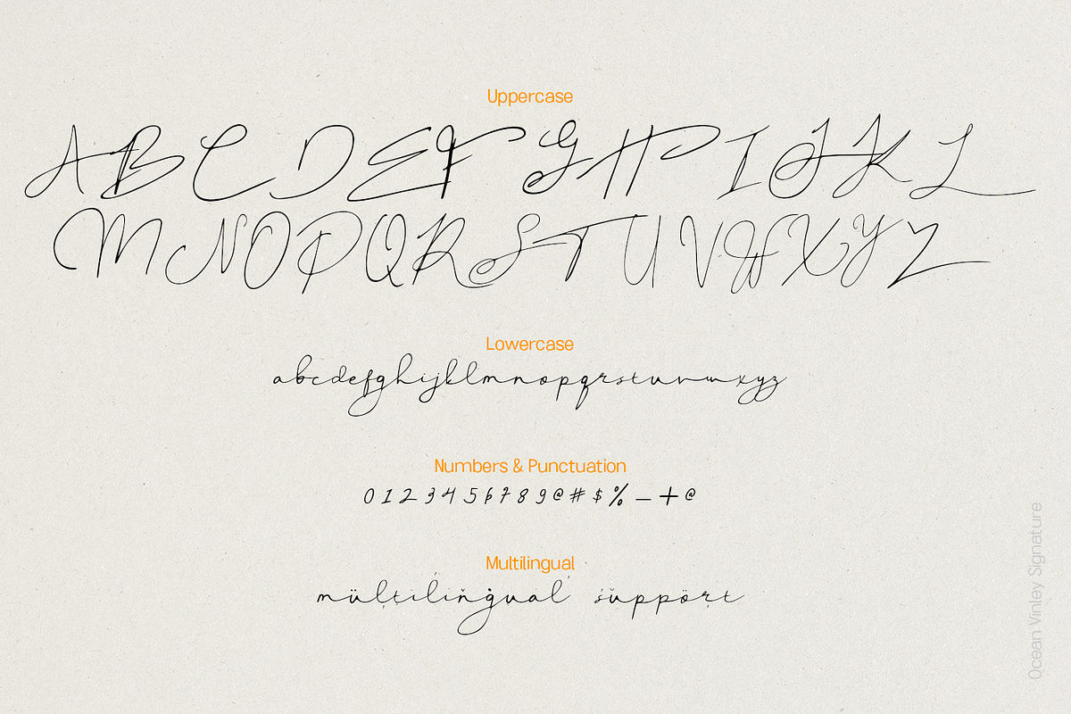 Ocean Vinley Signature, a Handwritten Font by madeDeduk (Photo 9 of 10)