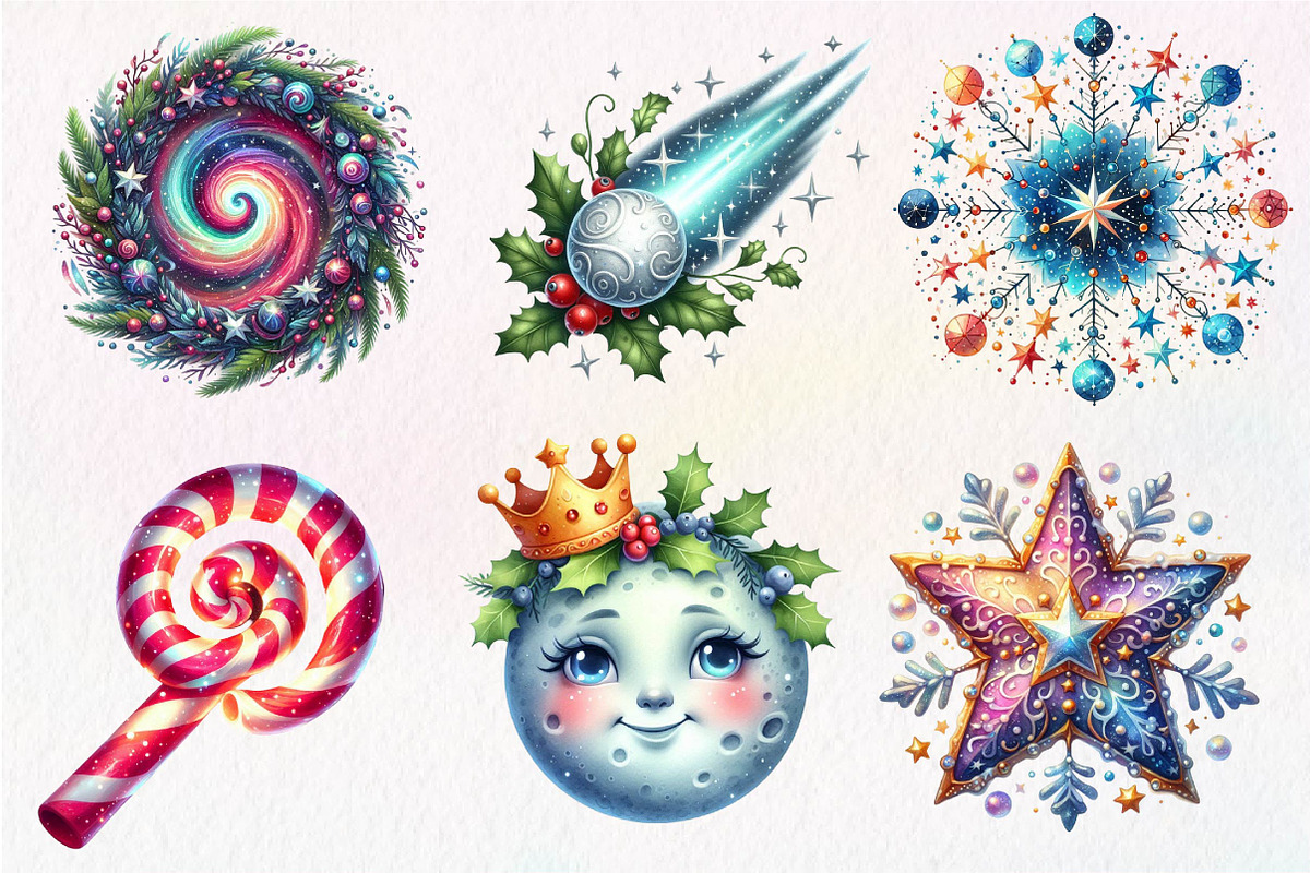 Celestial Christmas Clipart, an Illustration by Dream Creation (Photo 5 of 7)