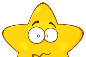 Nervous Yellow Star Character