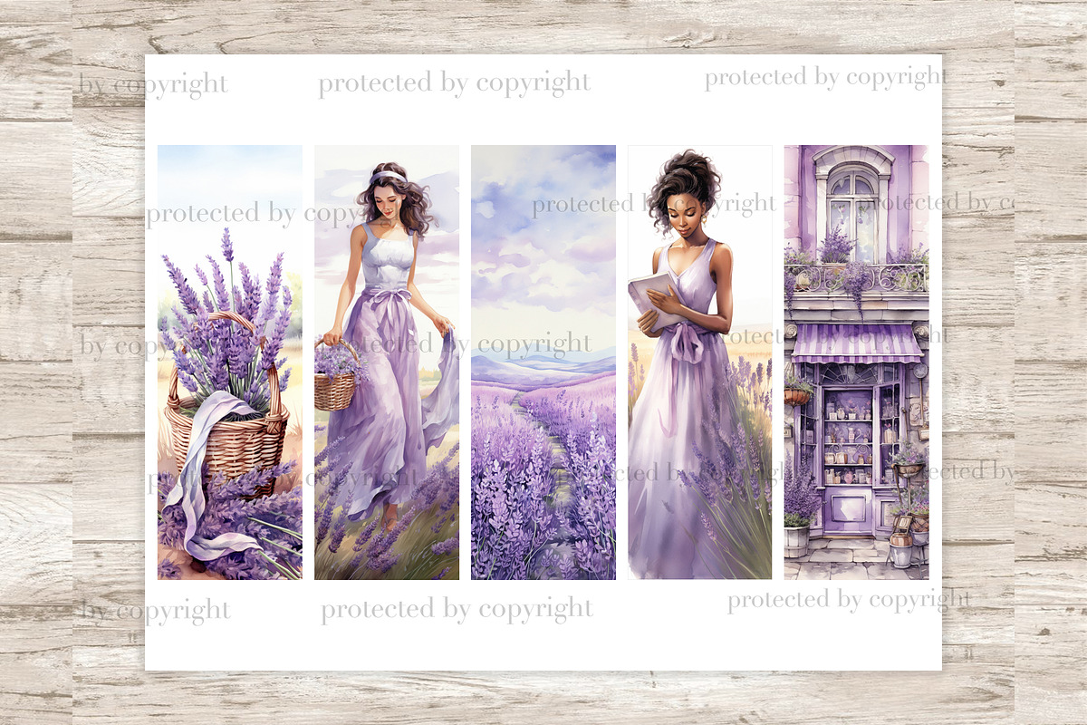 Lavender Bookmarks | Spring Bookmark, a Seasonal Illustration by GlamArtZhanna (Photo 3 of 3)