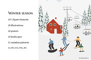 Winter season clipart, a Seasonal Illustration by LyubovZaytseva (Thumbnail 2 of 15)