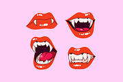 Vampire smiles with lips, fangs set, a Person Illustration by PaperTrident (Thumbnail 2 of 4)