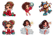 New Year Cute Girl Clipart, an Illustration by CreationArt (Thumbnail 3 of 7)