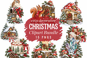 Cozy Christmas Clipart Bundle PNG