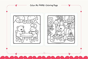 Valentine Cuties Cozy Coloring Pages, a Seasonal Illustration by Ink Gallery (Thumbnail 3 of 4)