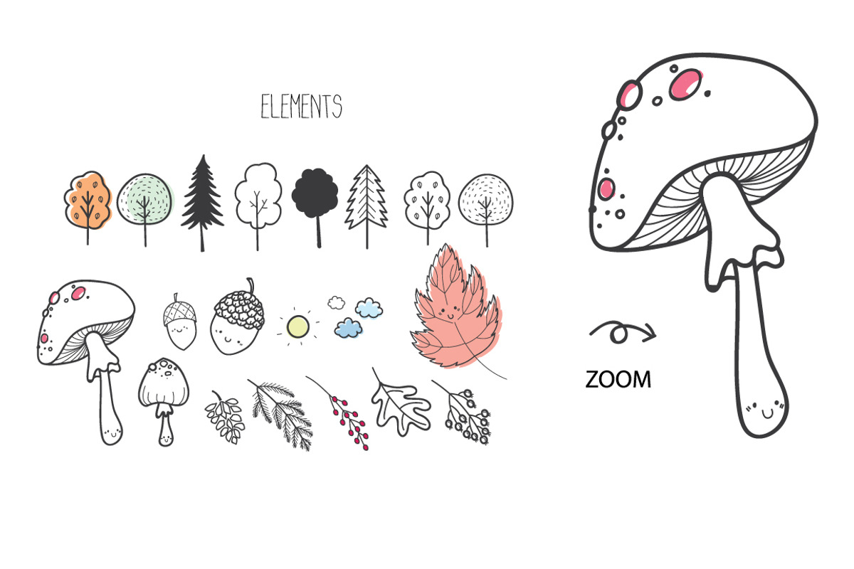 HAPPY Autumn Doodle vector, an Animal Illustration by MooBeer (Photo 4 of 8)