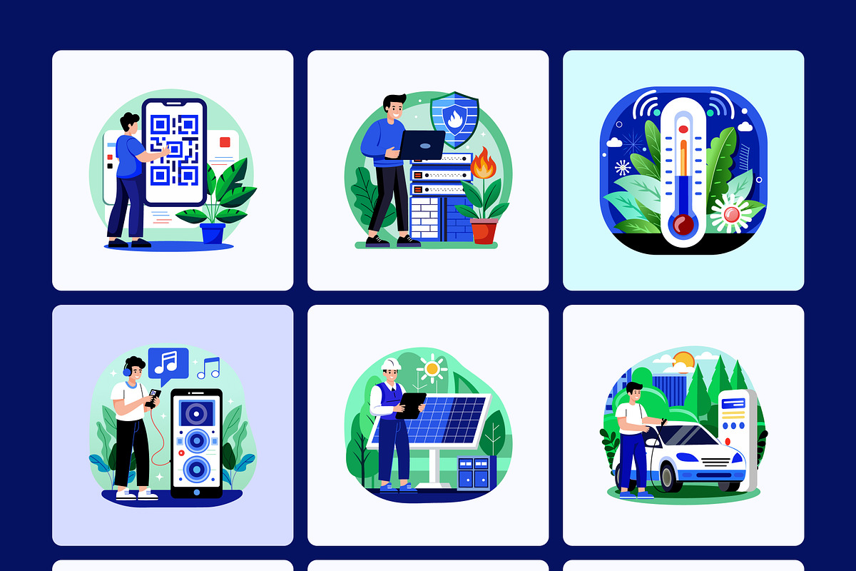 IOT Illustration Set, a Technology Illustration by Prosymbols (Photo 8 of 9)