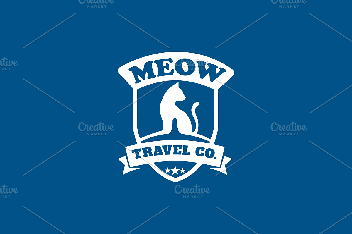Meow Travel Company Cat Logo Design, a Branding & Logo Template by Griffin Designs (Photo 2 of 7)