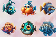 Watercolor Sea Fish Clipart Bundle., an Illustration by SVGArt (Thumbnail 2 of 8)