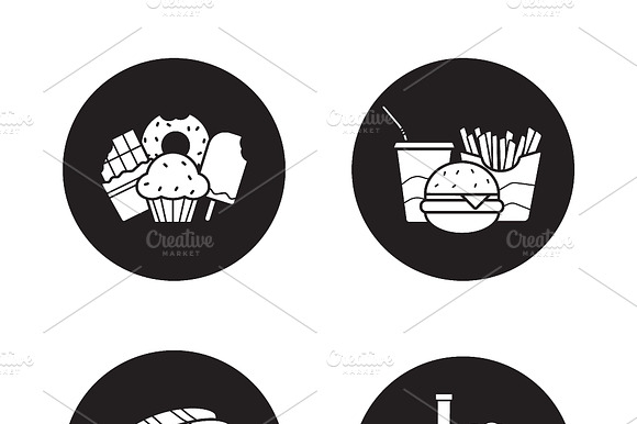 Food And Drinks Icons. Vector