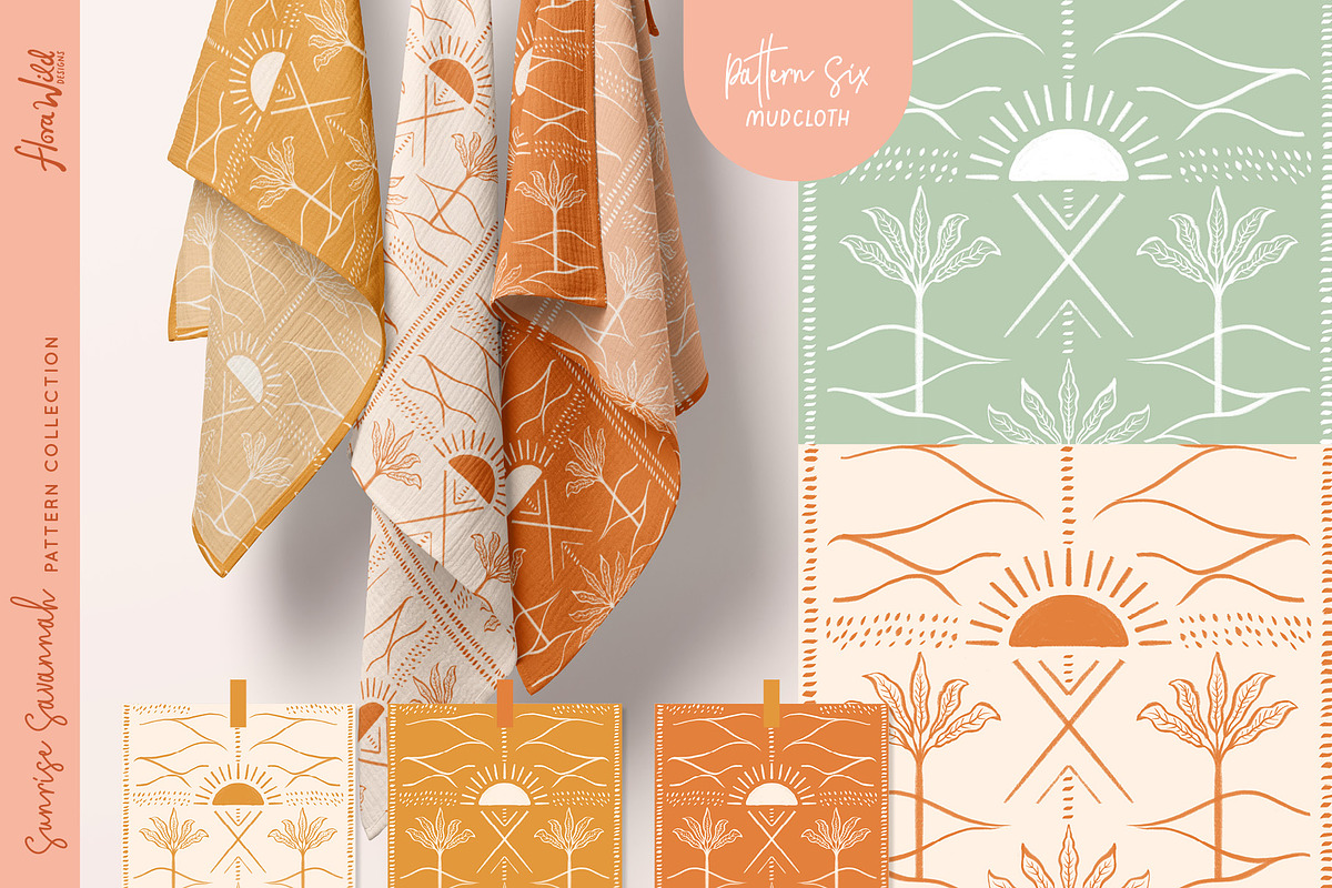 Savannah safari pattern bundle, a Pattern Graphic by Flora Wild Designs