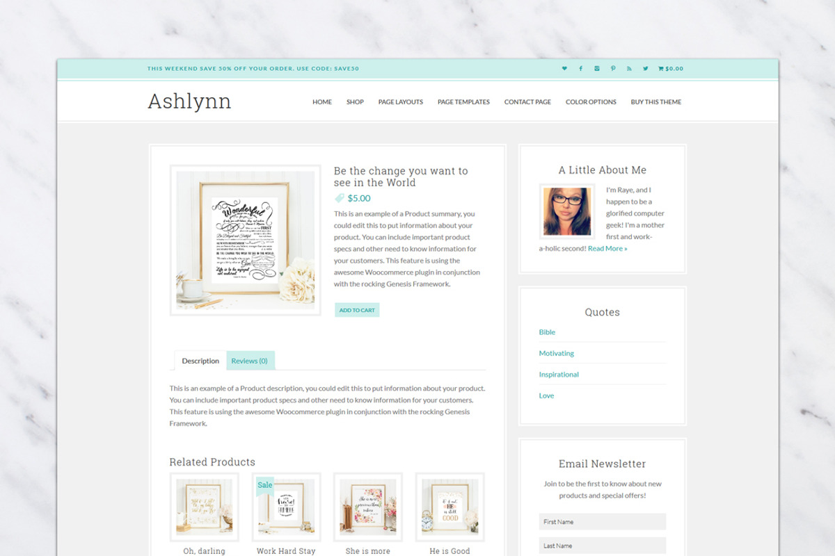 Ashlynn // Genesis eCommerce Theme, a WordPress Template by WP Chic (Photo 4 of 4)