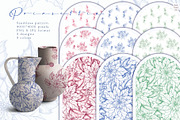 Poinsettia pattern Toile de Jouy, a Pattern Graphic by AnaGuziiArt (Thumbnail 1 of 8)
