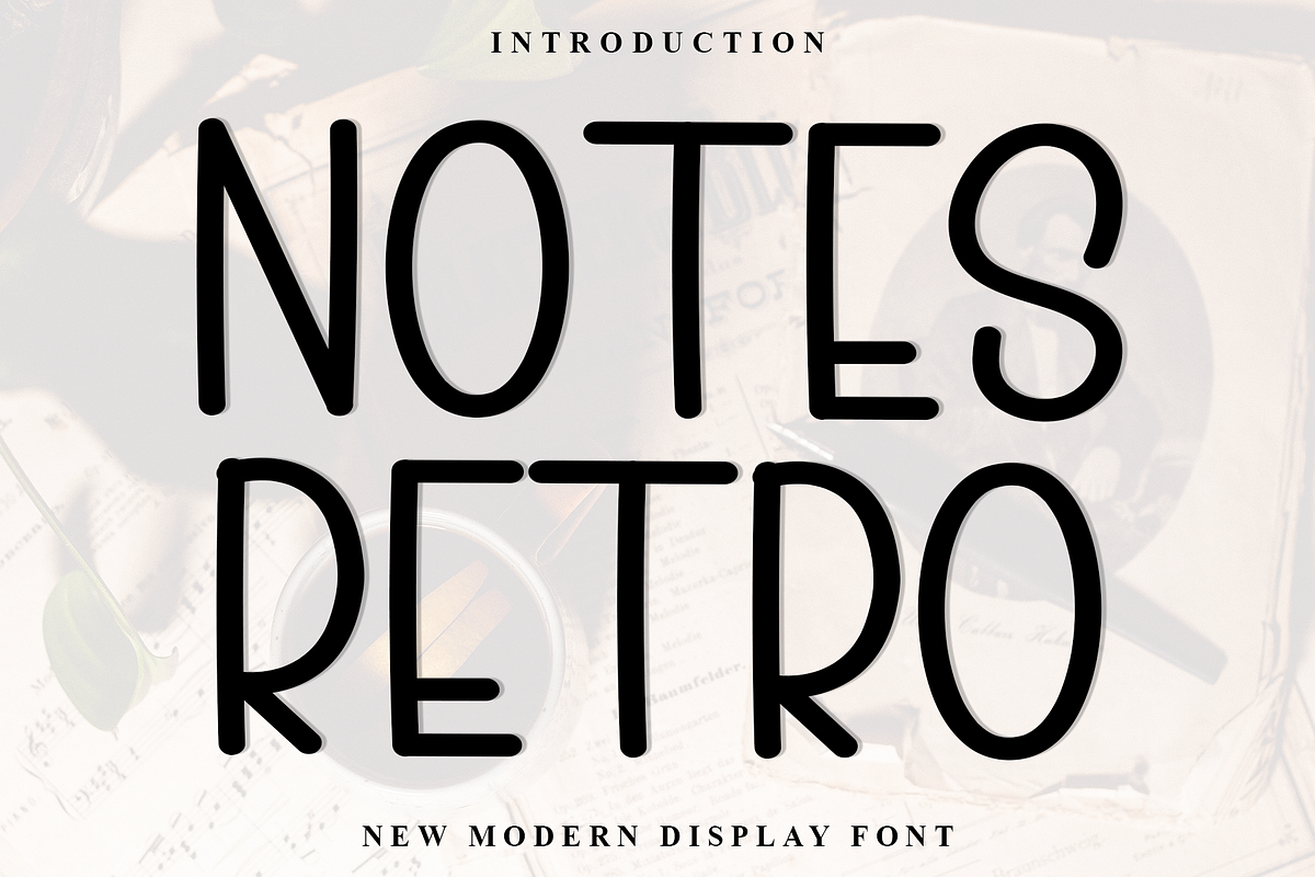 Notes Retro, a Sans Serif Font by InermediaSTUDIO (Photo 1 of 8)