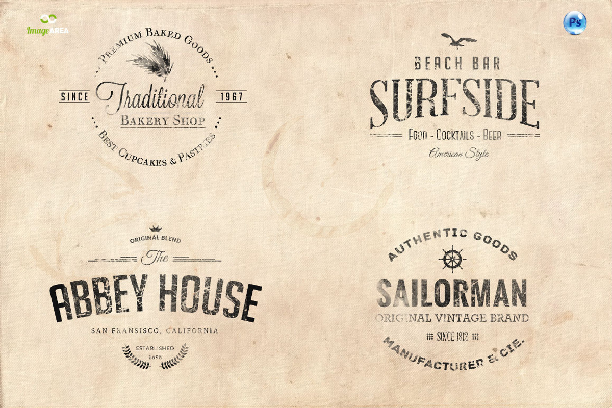 8 Stamped Vintage Insignias preview 3