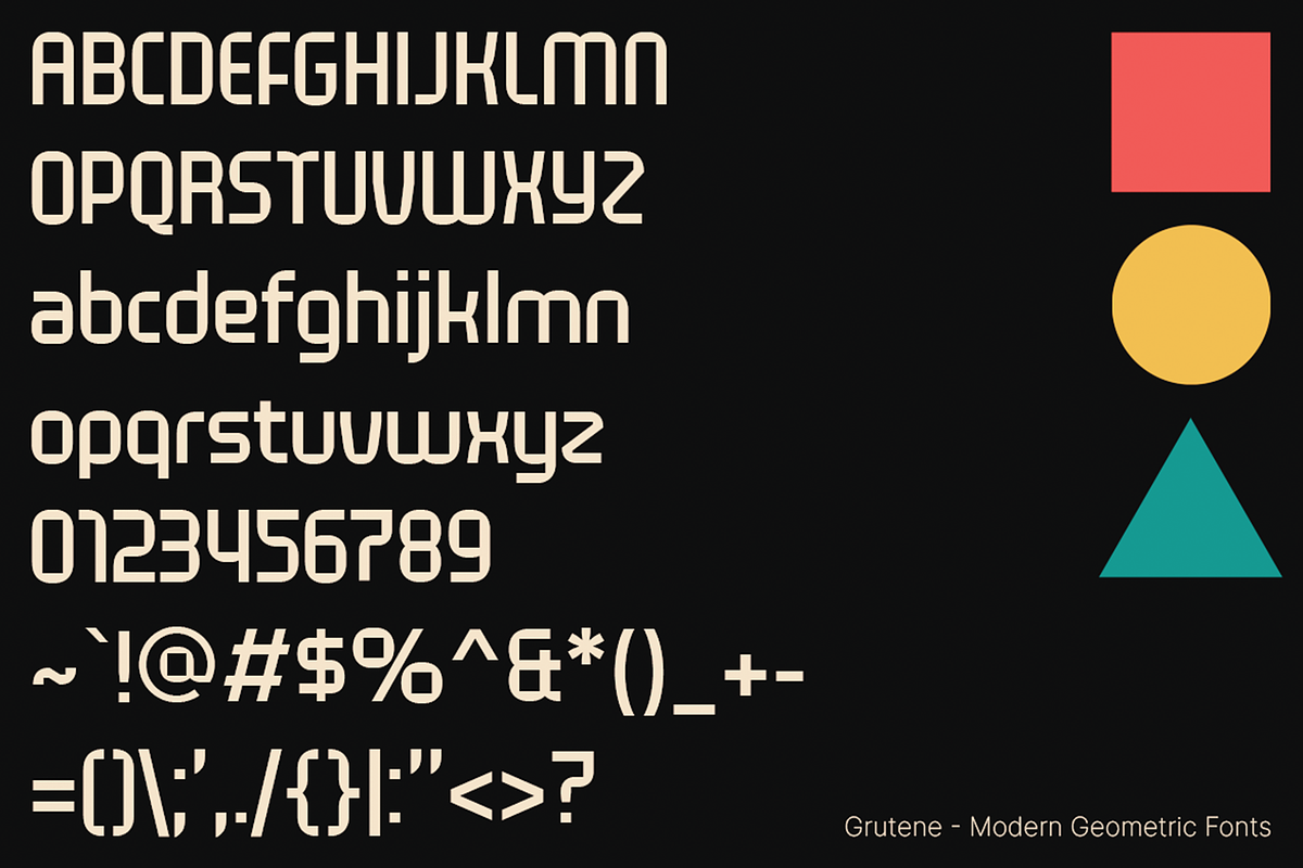 Grutene - Modern Geometric Fonts, a Sans Serif Font by Konstantine Studio (Photo 4 of 4)