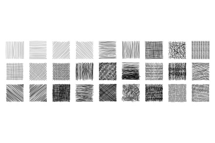 Line crosshatch patterns, a Decorative Illustration by Buch&Bee