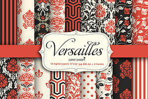18 Versailles style papers + frames
