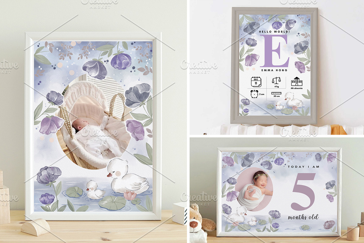Cute duck Birth Announcement card, a Design Template by hanacrochetdesign (Photo 2 of 12)