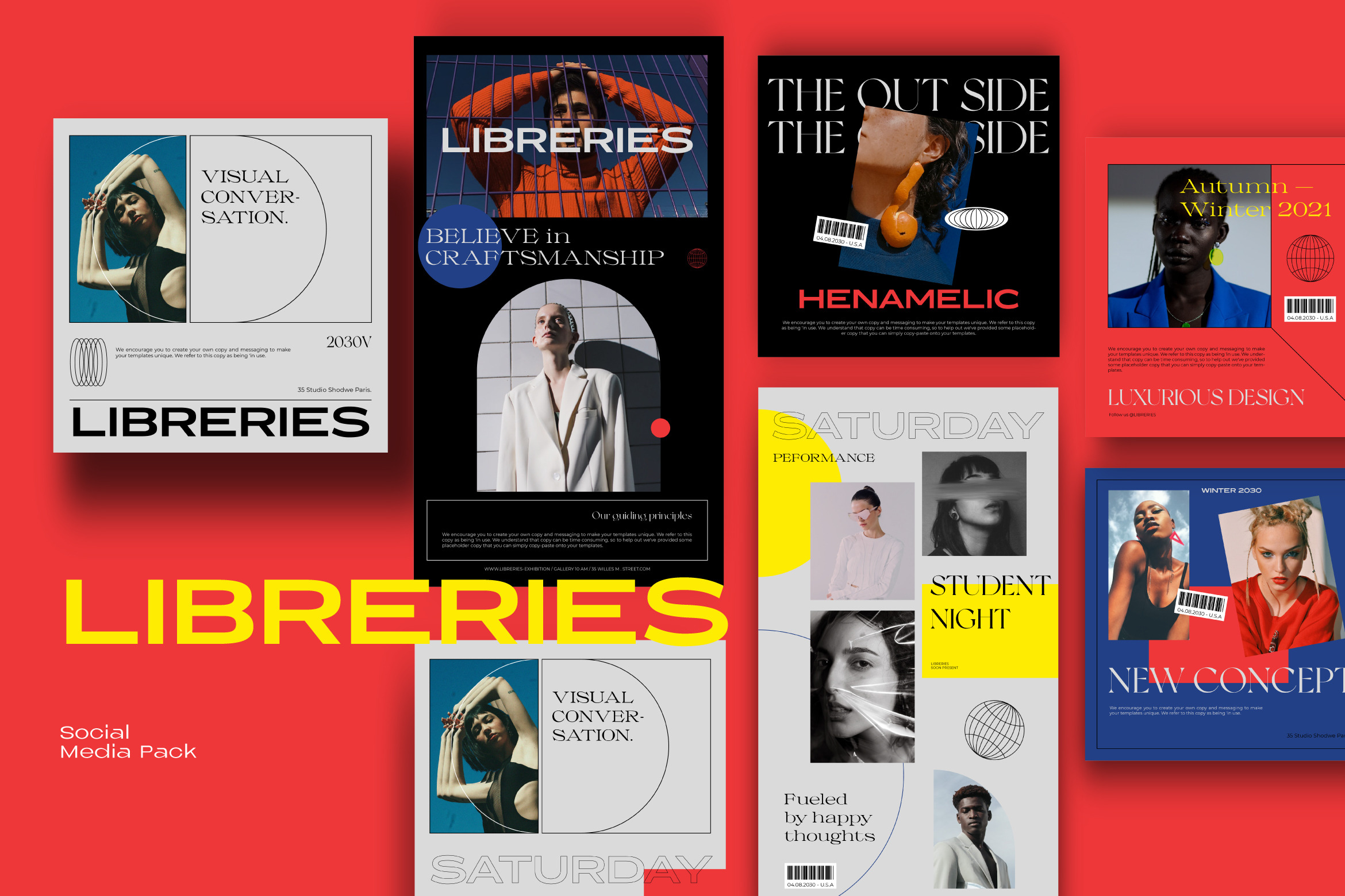 LIBRERIES - Brand Instagram Pack, a Social Media Template by Dirtytemp ...