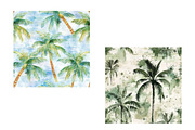 Watercolor Palm Trees Digital paper, an Illustration by Designworld (Thumbnail 4 of 5)