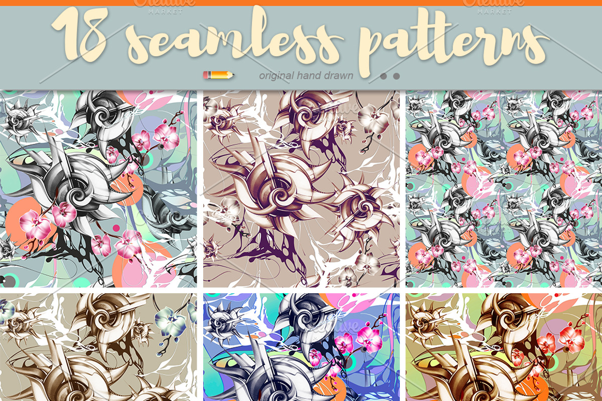 Hand drawn seamless pattern, a Pattern Graphic by Allween (Photo 5 of 8)