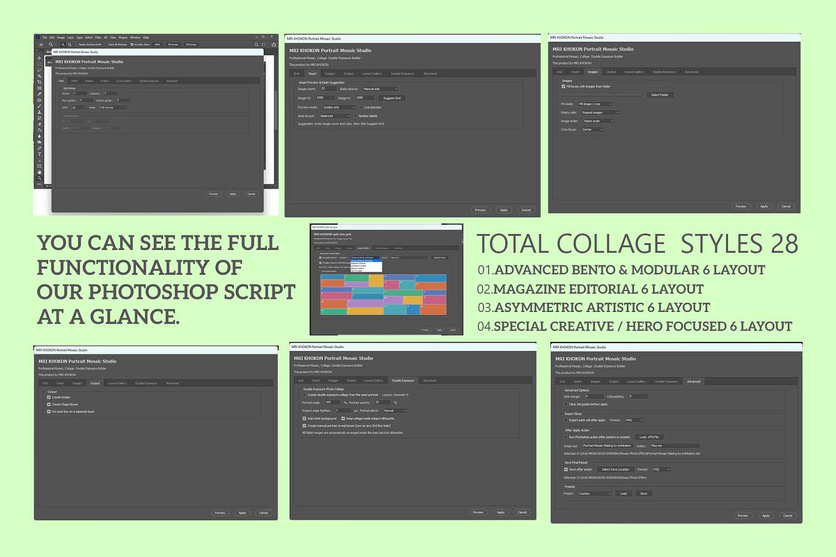 Mosaic Layout Builder PS Script, a Plug-in Add-On by MRI STUDIO (Photo 2 of 20)