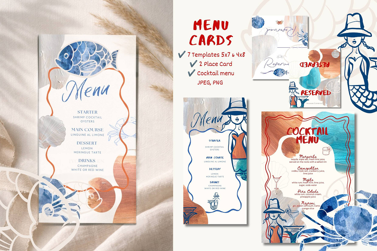 Mediterranean Menu Template & DIY, a Card Template by Alisa Mikibith Art (Photo 7 of 10)