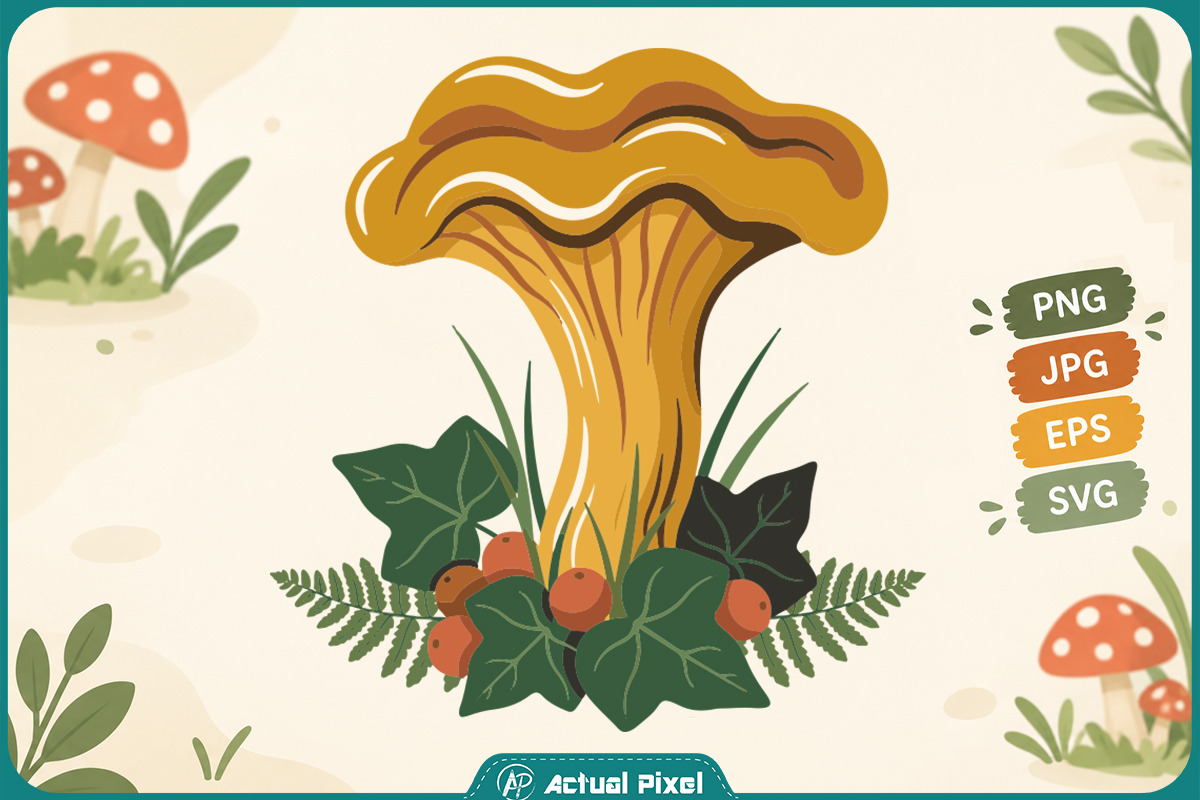 Mushroom Botanical Clipart Bundle, an Object Graphic by Actual Pixel (Photo 4 of 21)