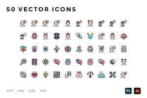 Emotional intelligence icons, an Outline Icon by Wencory