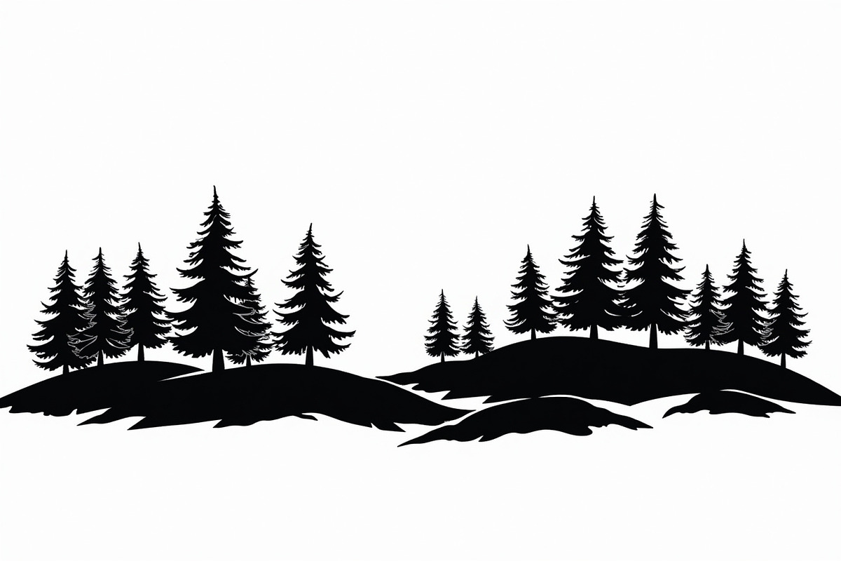 Pine Forest Silhouette Bundle, an Object Graphic by balal (Photo 2 of 16)