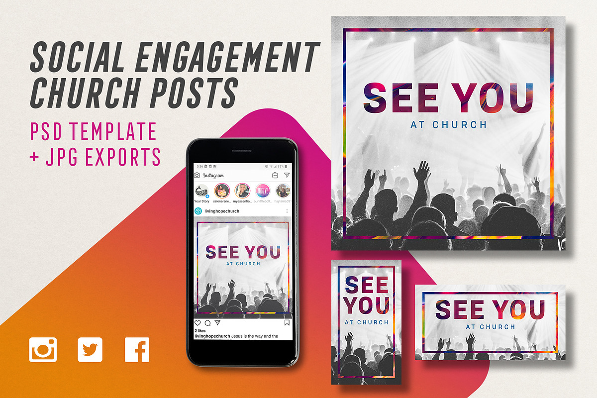 Church social engagement posts, a Templates & Theme by Sync Design Soultions (Photo 1 of 2)
