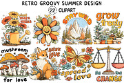 Retro Groovy Summer Design Bundle, an Object Illustration by Creative Art (Thumbnail 1 of 7)