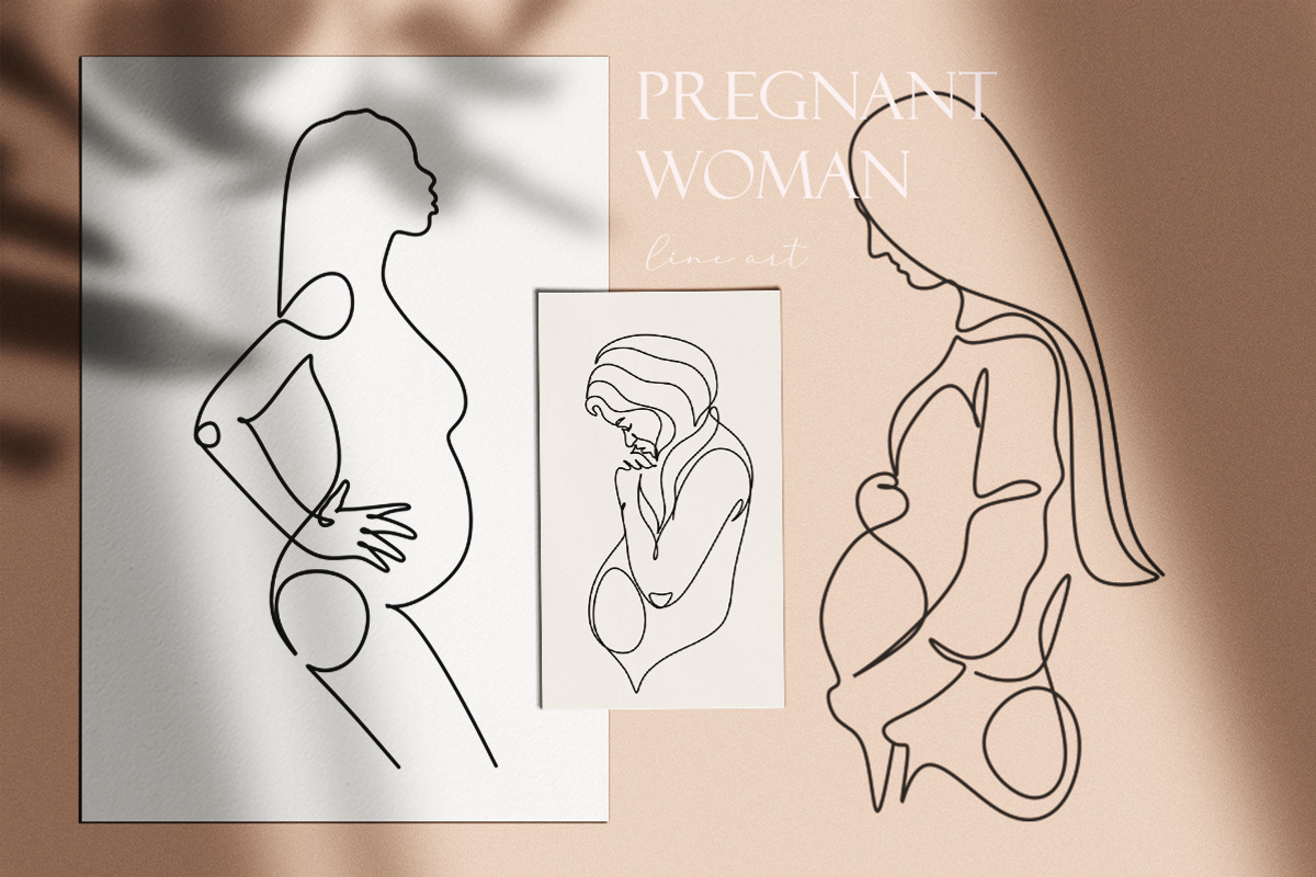 Pregnant woman line art, a Healthcare Illustration by velychko.ua (Photo 7 of 11)