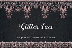 SALE! GLITTER LACE Borders & Clipart