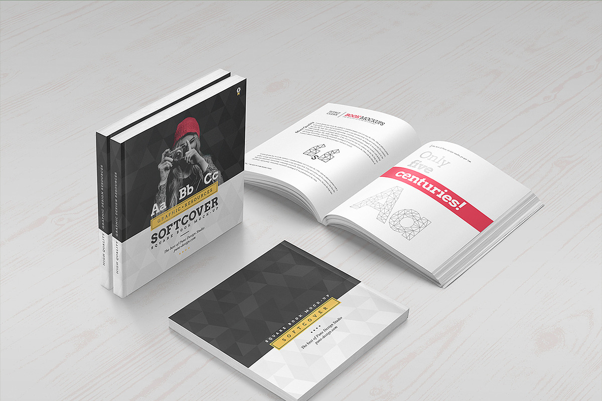 Softcover Square Book Mock-Up, a Books & Magazine Mockup by PuneDesign (Photo 7 of 11)