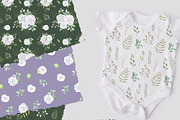 White & Green  boho flowers clipart, a Decorative Illustration by Nebbia (Thumbnail 10 of 11)