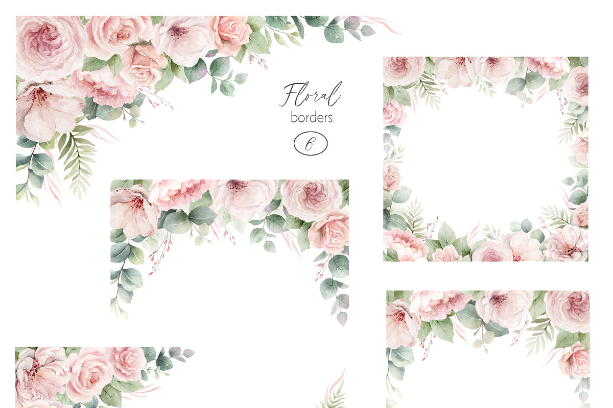 Dusty Pink & Green Watercolor, an Object Illustration by Elena Medvedeva (Photo 5 of 10)