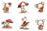 Watercolor Beach Mouse Clipart, a Seasonal Illustration by Designking (Thumbnail 4 of 5)