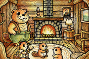 Watercolor Fantasy Creature, Beaver, an Animal Illustration by NStudio (Thumbnail 2 of 7)