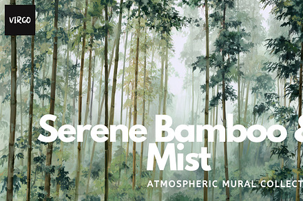 30+ Serene Bamboo & Mist Wallpapers, a Decorative Illustration by Virgo Studio