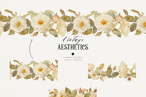 Vintage Aesthetic-watercolor Flowers