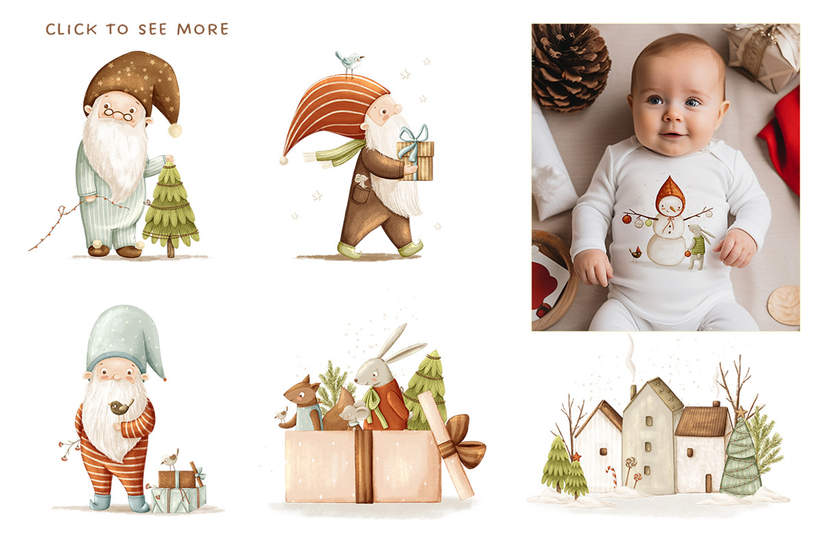 Happy Holidays. Christmas collection, an Animal Illustration by polikarpovaart (Photo 4 of 15)